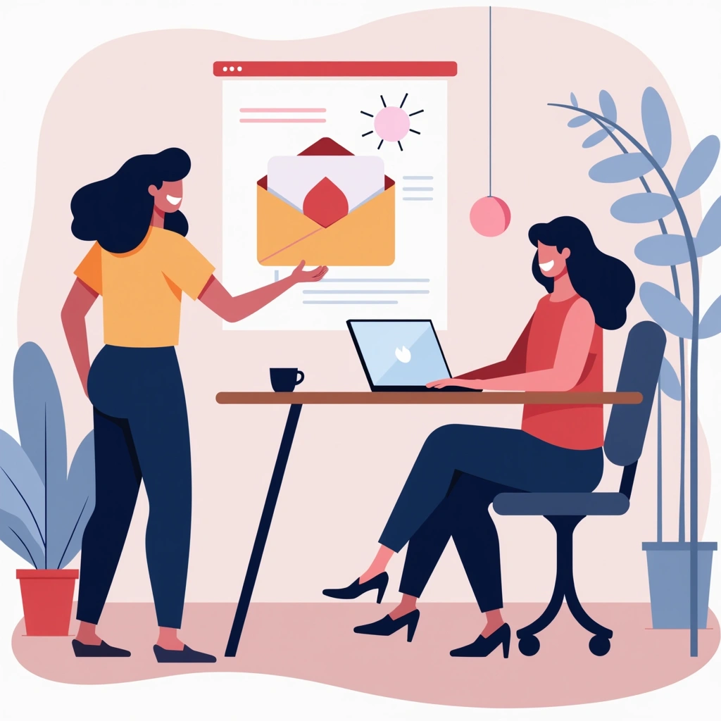 women sending an email